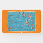 旗日本の上の睡蓮のウッドブロックプリント 横断幕 (横)