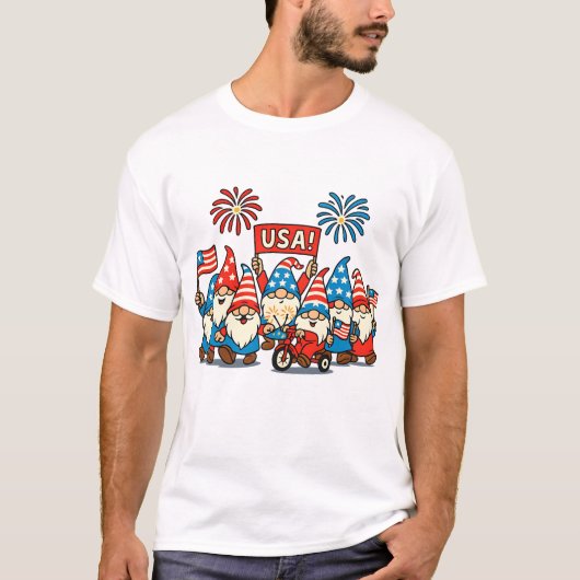 旗日格言パレードTシャツ |米国お祝いティー Tシャツ (正面)