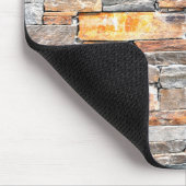 旗石 |自然石パターン |レンガ マウスパッド (コーナー)