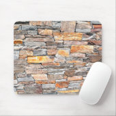 旗石 |自然石パターン |レンガ マウスパッド (マウス)