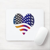 旗米国のハート愛アメリカの名誉の軍隊は縞で飾ります マウスパッド (マウス)