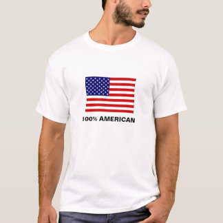 旗米国、100%のアメリカ人 Tシャツ