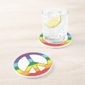 旗色のピースサインのピースマーク コースター (側面)