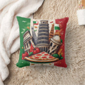 旗、イタリアンランドマーク、ピザデザイン クッション (ブランケット)