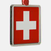 旗- Flagge - Fahne -スイス連邦共和国- Schweiz メタルオーナメント (右)
