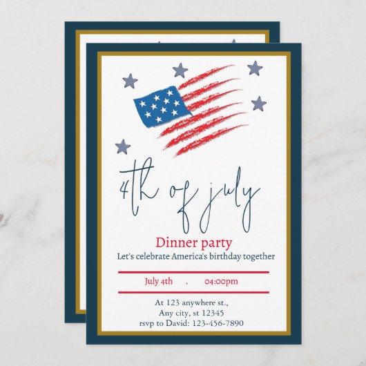 旗 Patriot Party 招待状 (正面/裏面)