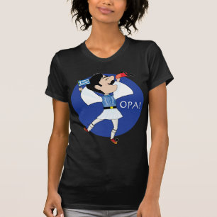 旗OPAとのギリシャ人のEvzoneの踊り! Tシャツ