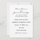 既にカスタム結婚したウェディングパーティの招待状 招待状 (裏面)