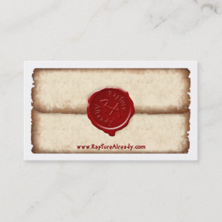 既に歓喜! 密封された羊皮紙個人的なカード 名刺