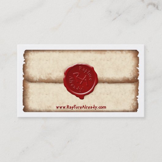 既に歓喜! 密封された羊皮紙個人的なカード 名刺 (正面)