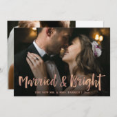 既婚で輝く|ローズゴールドスクリプトツー写真 シーズンカード (正面/裏面)