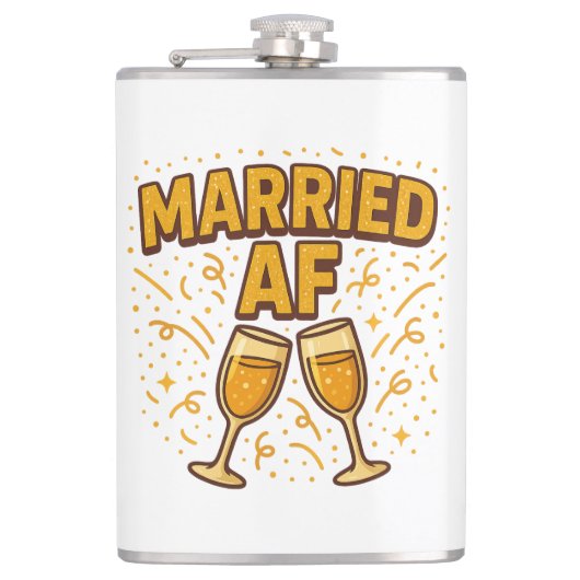 既婚AF フラスク - 面白い結婚祝い (正面)