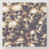 既存のライト金ゴールドスカルウォッチ ストーンコースター (正面)