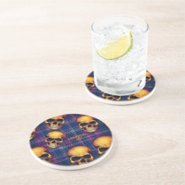 既存のLITEスカルオンタータンチェック コースター