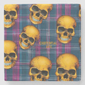 既存のLITEスカルオンタータンチェック ストーンコースター (正面)