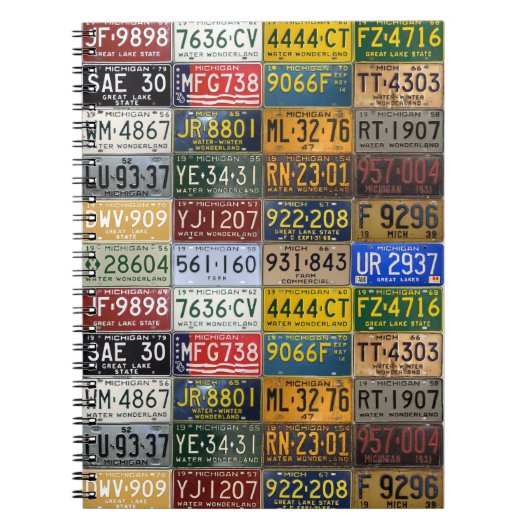 既往時代からのミシガン州のナンバープレート ノートブック (正面)