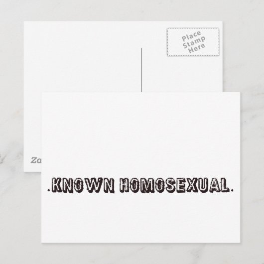 既知の同性愛 ポストカード (正面/裏面)