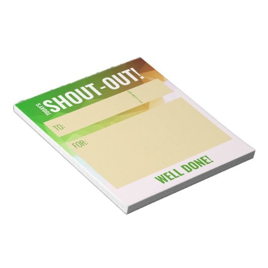 日々のクドスは従業員の認識表示を叫ぶ ノートパッド (アングル)