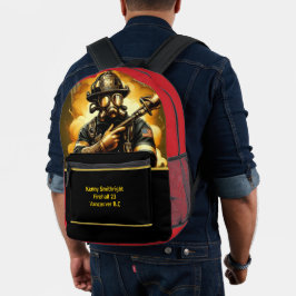 日々のヒーロー消防士が解決 プリントバックパック