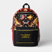 日々のヒーロー消防士たちが注視 プリントバックパック (正面)