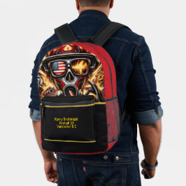 日々のヒーロー消防士たちが注視 プリントバックパック