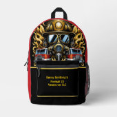 日々のヒーロー消防士の勇気 プリントバックパック (正面)