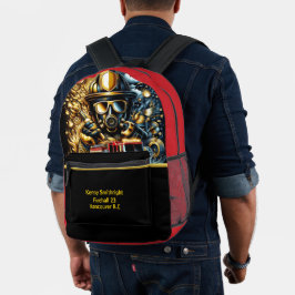 日々のヒーロー消防士ゴールデンアワー プリントバックパック