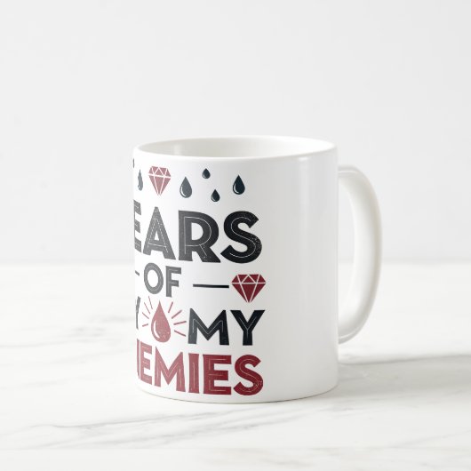 日々のモチベーションのために私の敵のウォーターボトルの涙 コーヒーマグカップ (正面右)