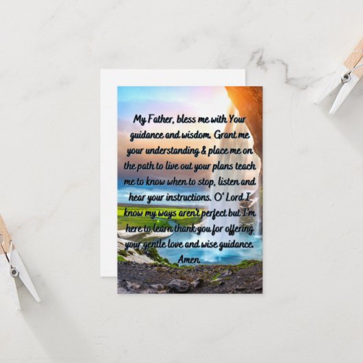 日々の案内フラットグリーティングカードのための祈りの言葉 カード (正面/裏面インサイチュ)
