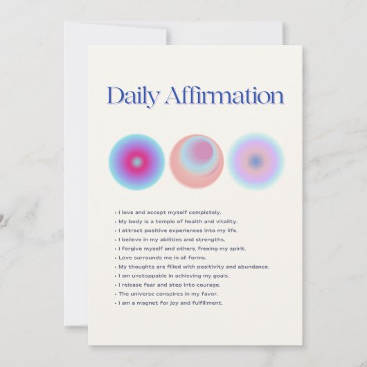 日々の肯定表明 招待状 (正面)