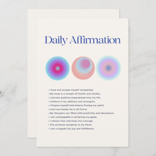 日々の肯定表明 招待状 (正面/裏面)