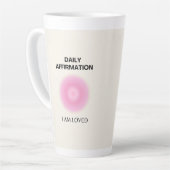 日々の肯定、前向き肯定、スピリチュアル カフェラテマグ (左アングル)