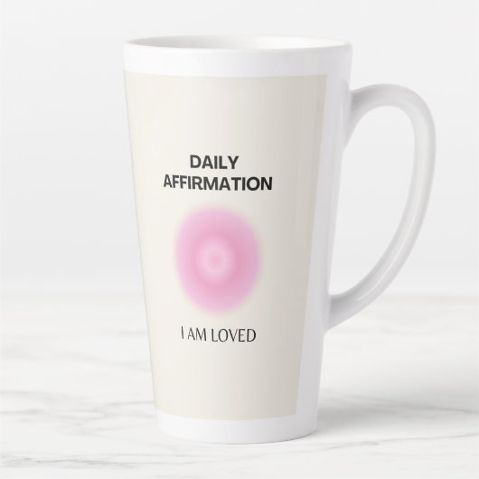 日々の肯定、前向き肯定、スピリチュアル カフェラテマグ (右)