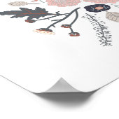 日々インスパイアピンクの植物花を咲かせる ポスター (角)