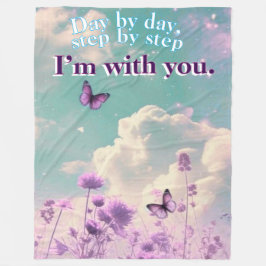 日々一歩ずつ ミディアム フリースブランケット