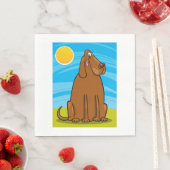 日おもしろいに座る大きな茶色の犬 スタンダードランチョンナプキン (インサイチュ)