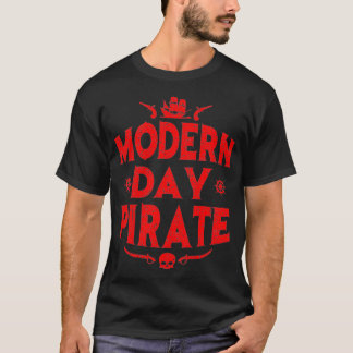 日おもしろいモダン海賊コルセア切断レッグアンプ Tシャツ