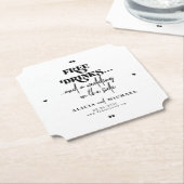 日おもしろい付モダンを保存した無料のドリンク結婚式 ペーパーコースター (アングル)