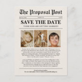 日おもしろい付ユニークを保存する新聞写真の結婚式 ポストカード (正面)