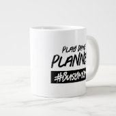 日おもしろい付遊プランナーハッシュタグ忙しMom ジャンボコーヒーマグカップ (正面右)