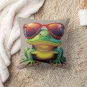 日おもしろい眼鏡付きカエル クッション (ブランケット)