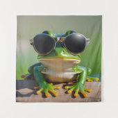 日おもしろい眼鏡付きカエル タペストリー (正面)