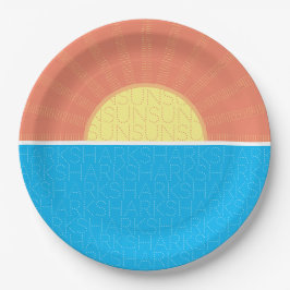 日おもしろい鮫 ペーパープレート