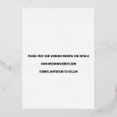 日お洒落の入り写真結婚式 箔招待状 (裏面)