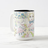 日お洒落コラージュ ツートーンマグカップ (正面左)