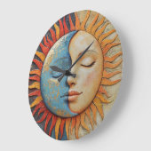 日お洒落月 ラージ壁時計 (傾斜)