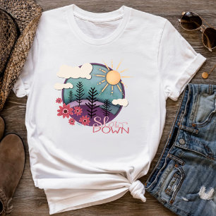 日お洒落没スローダウンおもしろいの感光かわいらし Tシャツ