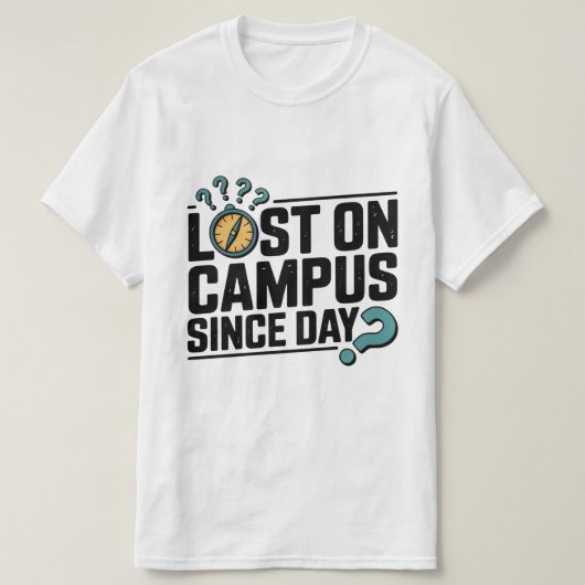 日から失ったキャンパス内 – おもしろい Freshman College Tシャツ (デザイン正面)