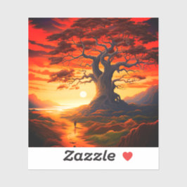 日かわいらし没の木 シール