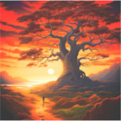 日かわいらし没の木 シール (正面)